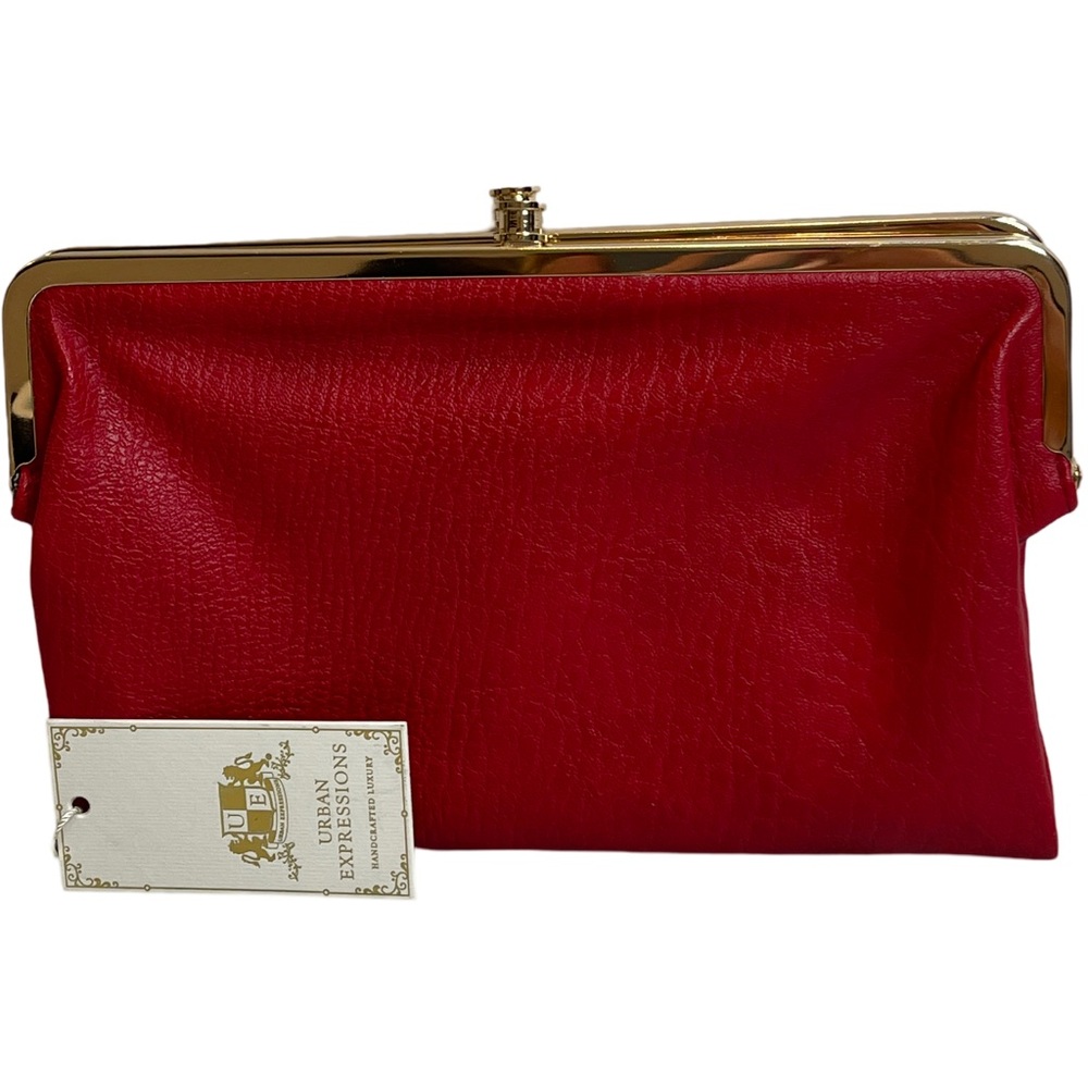 Urban Expressions Vibrant Red Kisslock Clutch, Wallet